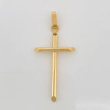 Dije Cruz Puntas Planas 1.3gr / 1 1/2 in / Oro Amarillo 18K &