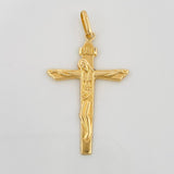 Dije Cruz Cristo Inri 1.5gr / 1 1/2 in / Oro Amarillo 18K &