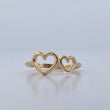 Double Heart Ring 1.3gr / Size 4 3/4 / 18K Gold $