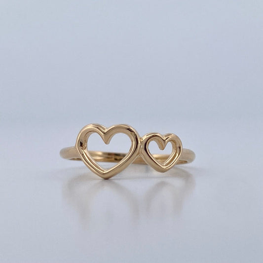 Double Heart Ring 1.3gr / Size 4 3/4 / 18K Gold $