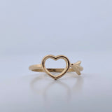 Heart Arrow Ring 1.35gr / Size 5 1/2 / 18K Gold $