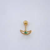 Half Moon Piercing 0.35gr / 0.5in / 18K Gold $