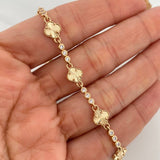 Pulso Halo Trebol 7g / 6 3/4 in / 2.45mm Oro Amarillo 18K