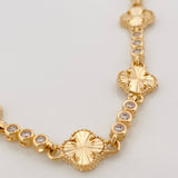 Pulso Halo Trebol 7g / 6 3/4 in / 2.45mm Oro Amarillo 18K