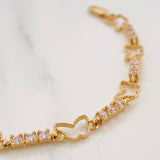 Pulso Tennis Mariposa 6.35g / 7 in / 2.36mm Oro Amarillo 18K