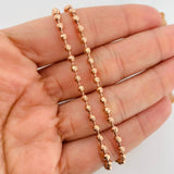 Half Moon Military Chain 21.4g / 28 in / 3mm 18K Rose Gold %
