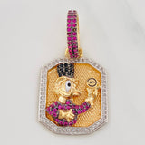 Pendant Duck Inspired 6.75g / 1 1/4 in Three Golds 18K