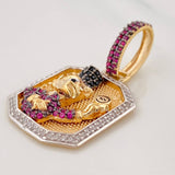 Pendant Duck Inspired 6.75g / 1 1/4 in Three Golds 18K