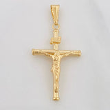 Pendant Cross Christ 1.45g / 1 1/2 in Yellow Gold 18K