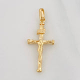 Pendant Cross Christ 1.15g / 1 1/2 in Yellow Gold 18K