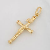 Pendant Cross Christ 1.15g / 1 1/2 in Yellow Gold 18K