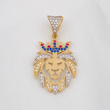 Dije Leon 3.15g / 1 1/4 in Dos Oros Amarillo Blanco 18K