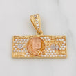 Pendant One Dollar 3.65g / 1 1/4 in Three Golds Yellow White 18K