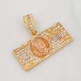 Pendant One Dollar 3.65g / 1 1/4 in Three Golds Yellow White 18K