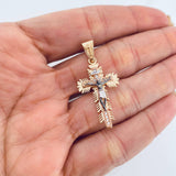 Dije Cruz Cristo Milagroso 3.85g / 1 1/2 in Tres Oros 18K