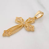 Dije Cruz Floreada 2.95g / 1 1/2 in Oro Amarillo 18K