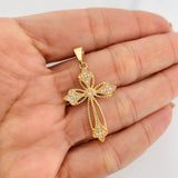 Dije Cruz Floreada 2.95g / 1 1/2 in Oro Amarillo 18K