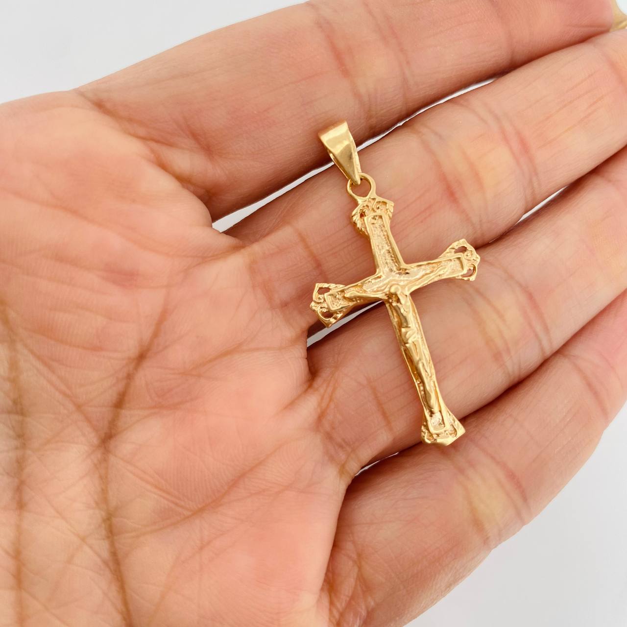 Dije Cruz Cristo 2.85g / 1 1/2 in Oro Amarillo 18K