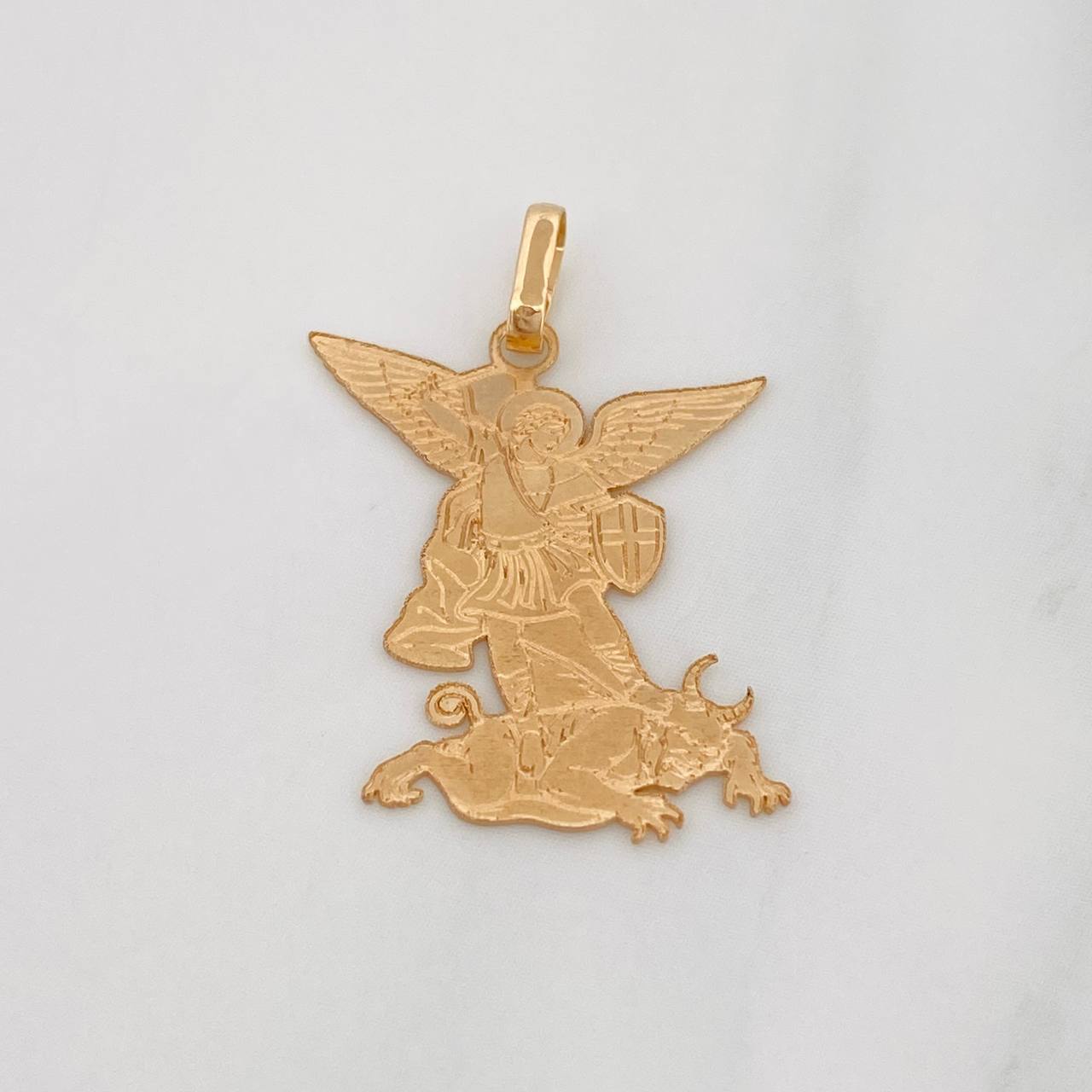Pendant Saint Michael the Archangel 1g / 3/4 in Yellow Gold 18K