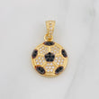 Dije Balon Futbol 2.5g / 3/4 in Dos Oros Negro Amarillo 18K
