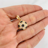 Dije Balon Futbol 2.5g / 3/4 in Dos Oros Negro Amarillo 18K