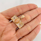 Pendant One Dollar 3.65g / 1 1/4 in Three Golds Yellow White 18K