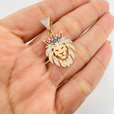Dije Leon 3.15g / 1 1/4 in Dos Oros Amarillo Blanco 18K