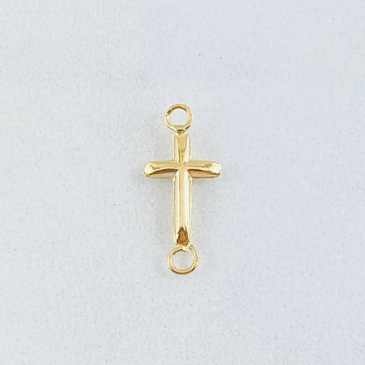 Herraje Cruz Puntas Planas 0.3gr / 3/4 in / Oro Amarillo 18K ©