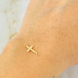 Herraje Cruz Puntas Planas 0.3gr / 3/4 in / Oro Amarillo 18K