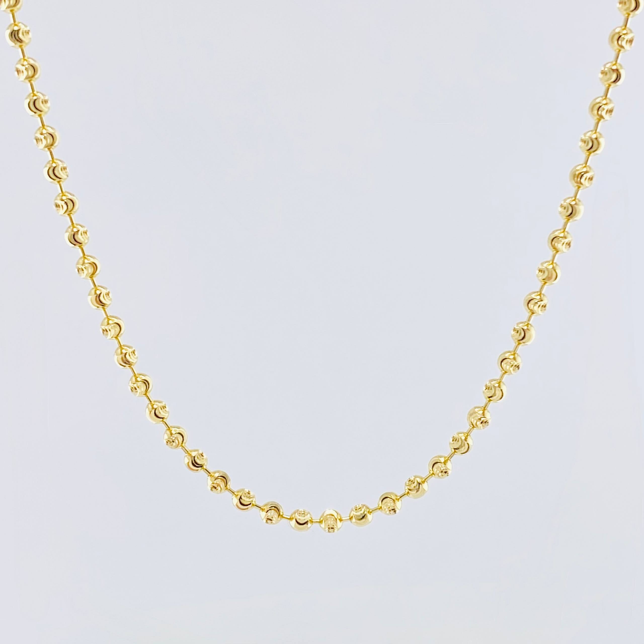 Cadena Militar Diamantada Media Luna 12.4 g / 23 3/4 in / 2.4 mm Oro Amarillo 18K