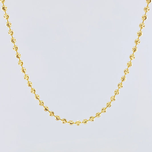 Diamond Cut Military Chain Half Moon 12.4 g / 23 3/4 in / 2.4 mm Yellow Gold 18K