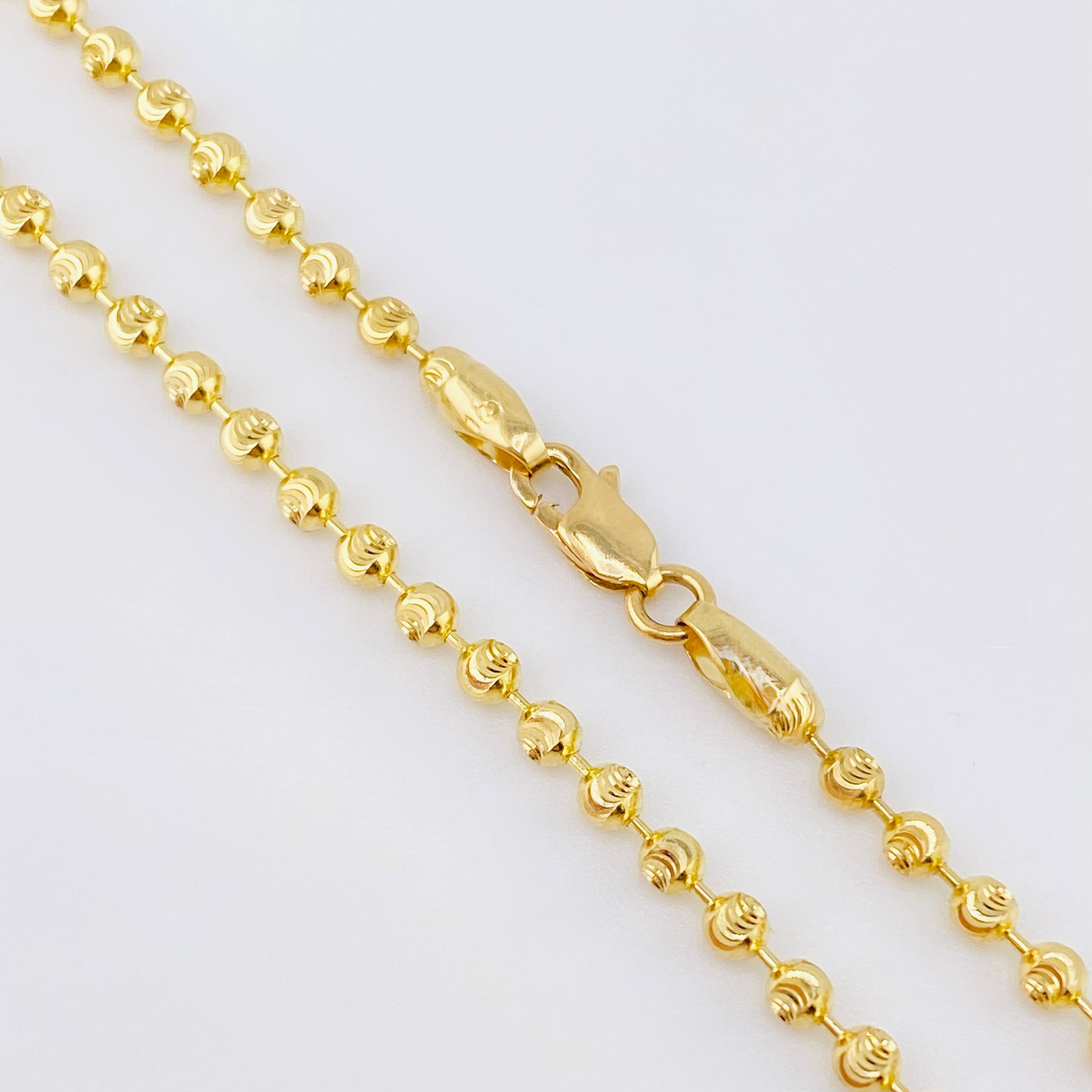 Cadena Militar Diamantada Media Luna 12.4 g / 23 3/4 in / 2.4 mm Oro Amarillo 18K