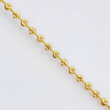 Cadena Militar Diamantada Media Luna 12.4 g / 23 3/4 in / 2.4 mm Oro Amarillo 18K