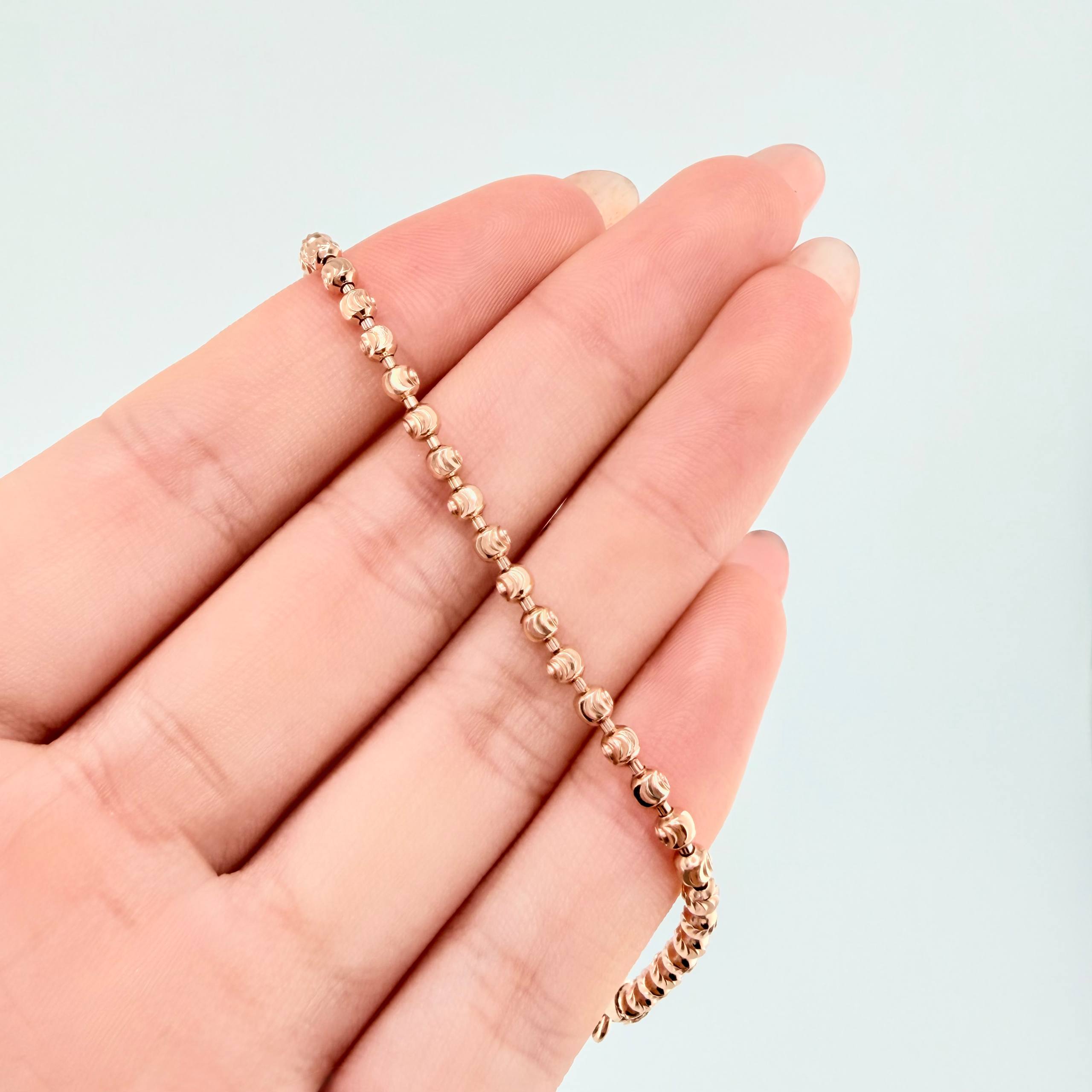 Pulso Militar Media Luna 5.8gr / 7 3/4 in / 3mm Oro Rosa Nac.Esp. 18K *