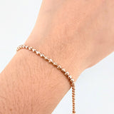 Pulso Militar Media Luna 5.8gr / 7 3/4 in / 3mm Oro Rosa Nac.Esp. 18K *