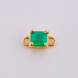 Herraje Rectangulo Cuatro Garras 60pts Esmeralda 0.5gr / 1/2 in / Oro Amarillo 18K