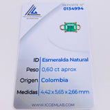 Herraje Rectangulo Cuatro Garras 60pts Esmeralda 0.45gr / 1/2 in / Oro Amarillo 18K