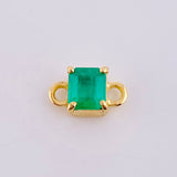 Herraje Cuadrado Cuatro Garras 70pts Esmeralda 1.15gr / 1/2 in / Oro Amarillo 18K