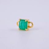 Herraje Cuadrado Cuatro Garras 70pts Esmeralda 1.15gr / 1/2 in / Oro Amarillo 18K