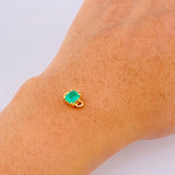 Herraje Cuadrado Cuatro Garras 70pts Esmeralda 1gr / 1/2 in / Oro Amarillo 18K