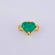 Herraje Corazon Cuatro Garras 60pts Esmeralda 0.6gr / 1/2 in / Oro Amarillo 18K
