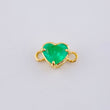 Herraje Corazon Cuatro Garras 60pts Esmeralda 0.75gr / 1/2 in / Oro Amarillo 18K