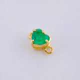 Herraje Corazon Cuatro Garras 60pts Esmeralda 0.75gr / 1/2 in / Oro Amarillo 18K