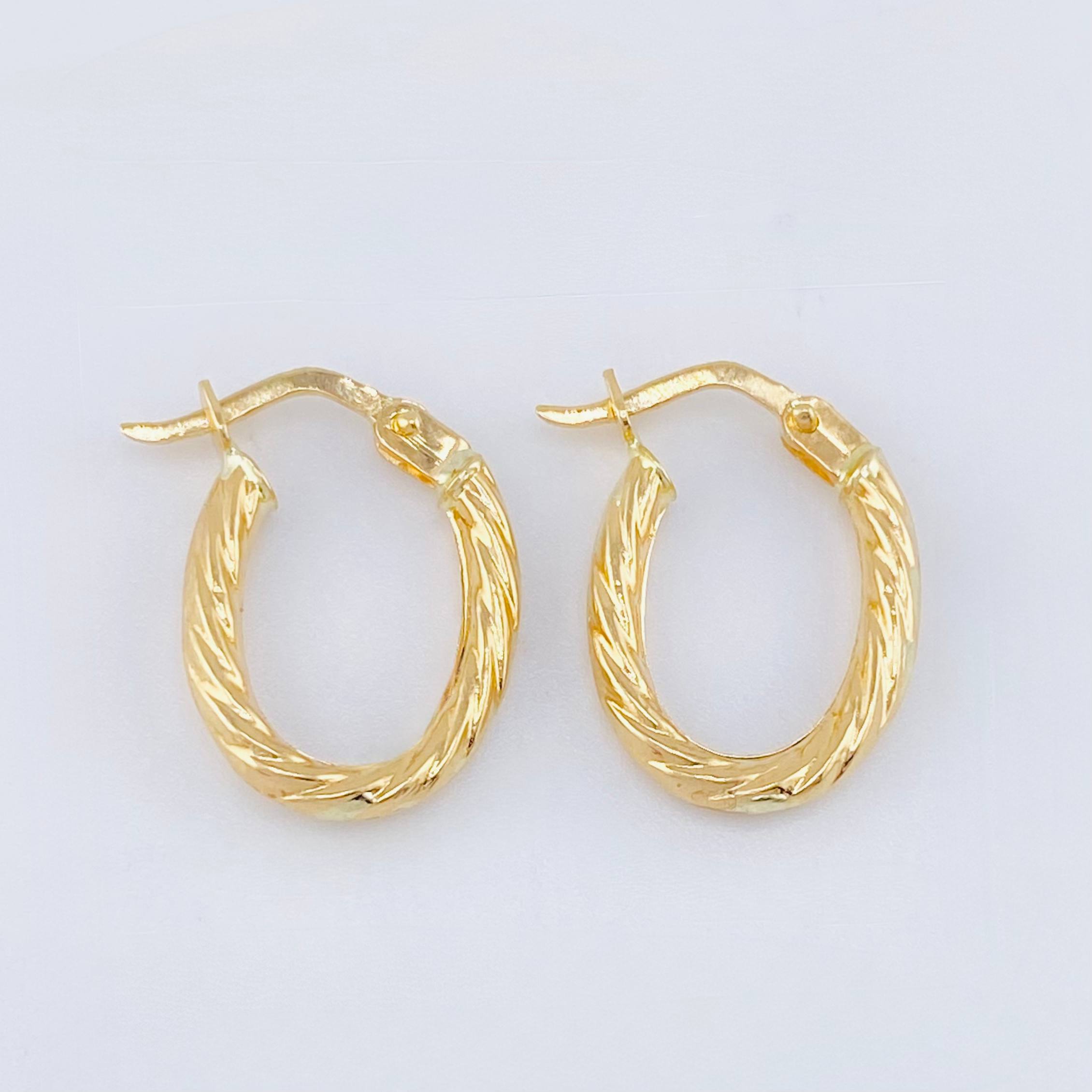 Candongas Lore Ovaladas 1.15gr / 3/4 in / Oro Amarillo 18K *