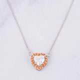 Venetian Chain Set + Heart Pendant Moissanite 1 cts / 2.7g / 16 in 18K White Gold