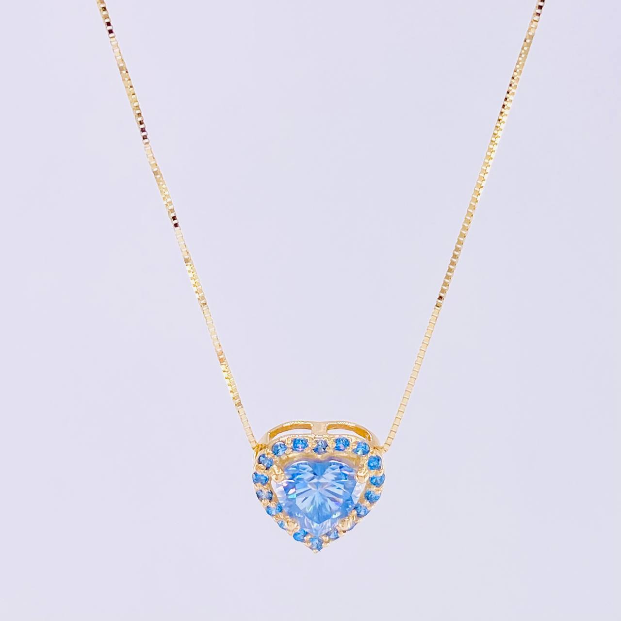 Venetian Chain Set + Moissanite Heart Pendant 1 ct / 2.3g / 18 in Yellow Gold 18K