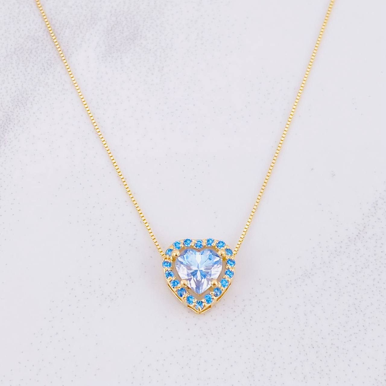 Venetian Chain Set + Moissanite Heart Pendant 1 ct / 2.3g / 18 in Yellow Gold 18K