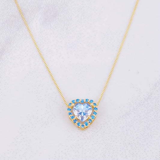 Venetian Chain Set + Moissanite Heart Pendant 1 ct / 2.3g / 18 in Yellow Gold 18K