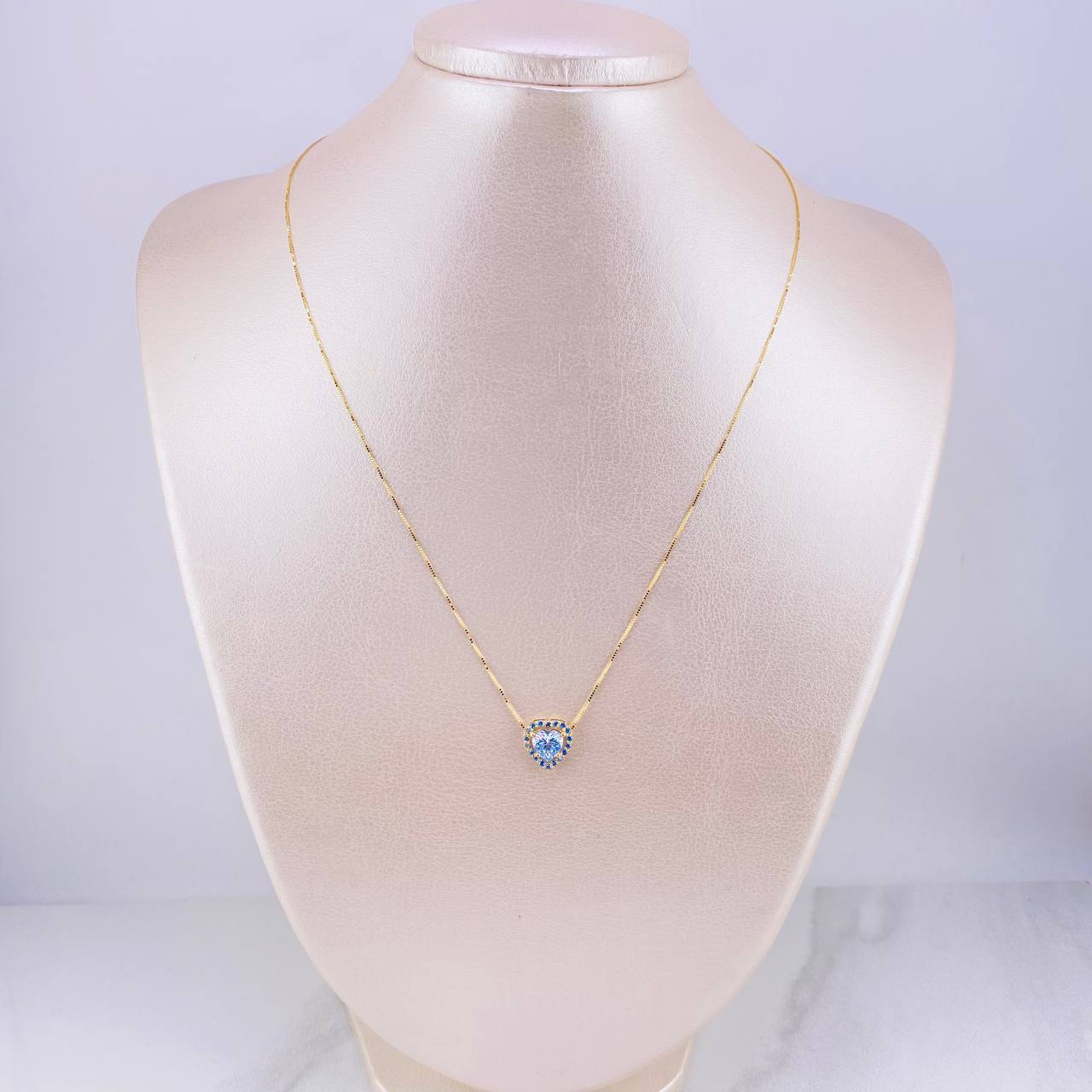 Venetian Chain Set + Moissanite Heart Pendant 1 ct / 2.3g / 18 in Yellow Gold 18K