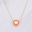 Venetian Chain Set + Heart Pendant Moissanite 1 cts / 2.15g / 18 in Two Yellow Rose Gold 18K
